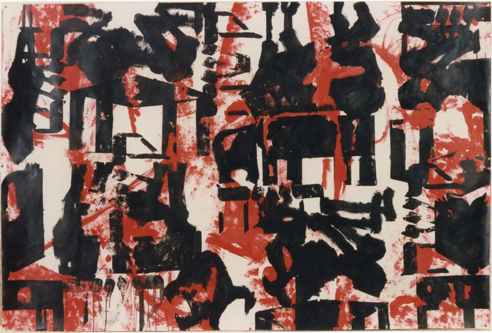 Harry Visser | Sjema 4 1984 | acryl op papier | 240 x 160