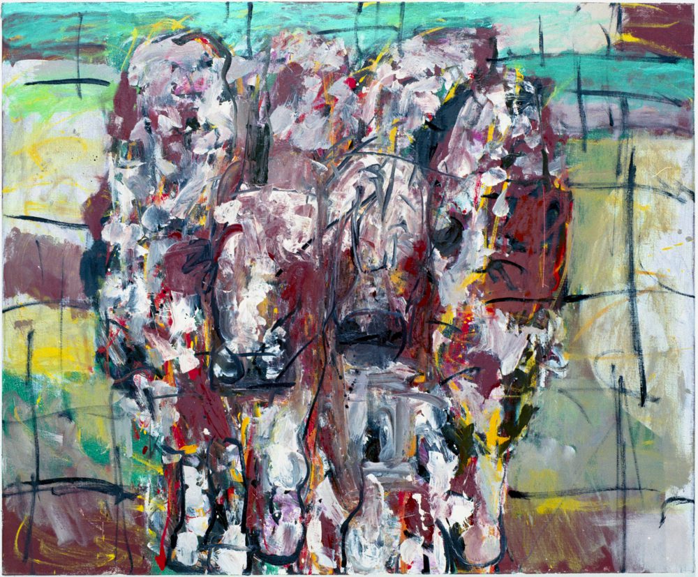 Harry Visser | Hollende koe ca. 1999 | olieverf | 100 x 120 cm