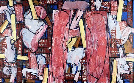 Harry Visser | Pogrom ca. 1989 | olieverf | 120 x 200 cm