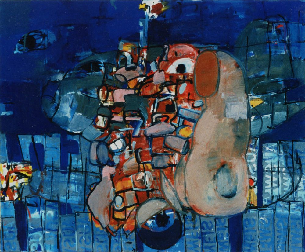 Harry Visser | Nachtvlucht | olieverf 125 x 150 cm | 1988