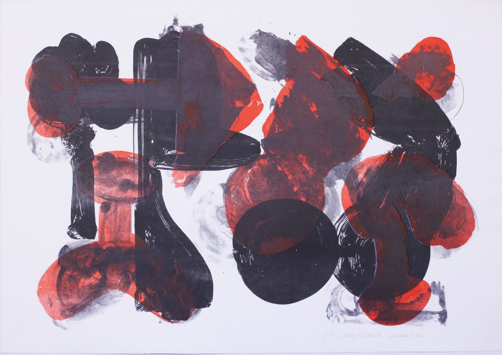 Harry Visser | Rood-grijs 1/16 | zeefdruk 70 x 100
