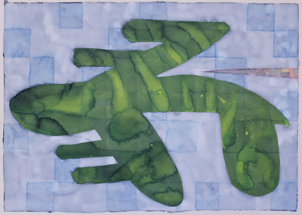 Harry Visser 137--abstract-met-groene-vorm
